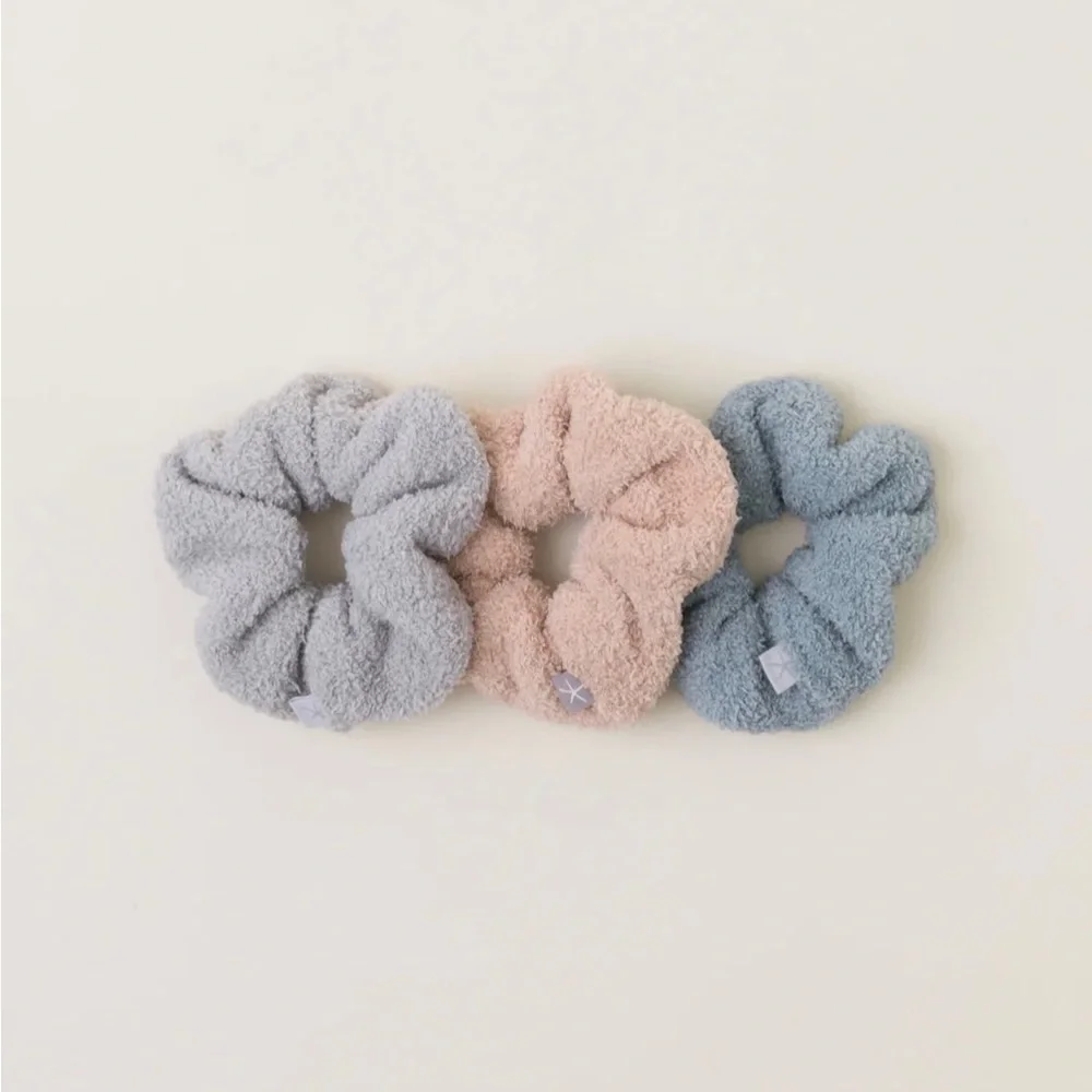 NWT Barefoot Dreams CozyChic scrunchies:DesertAsh/Faded Jade/SoftCamel